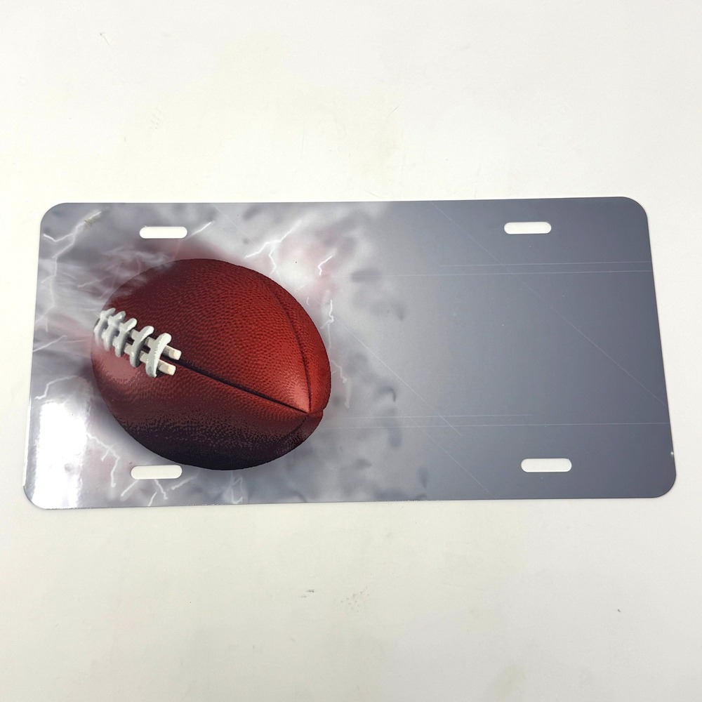 Football License Plate Gray Aluminum Sports Vanity Tag Decor Blank for Vinyl